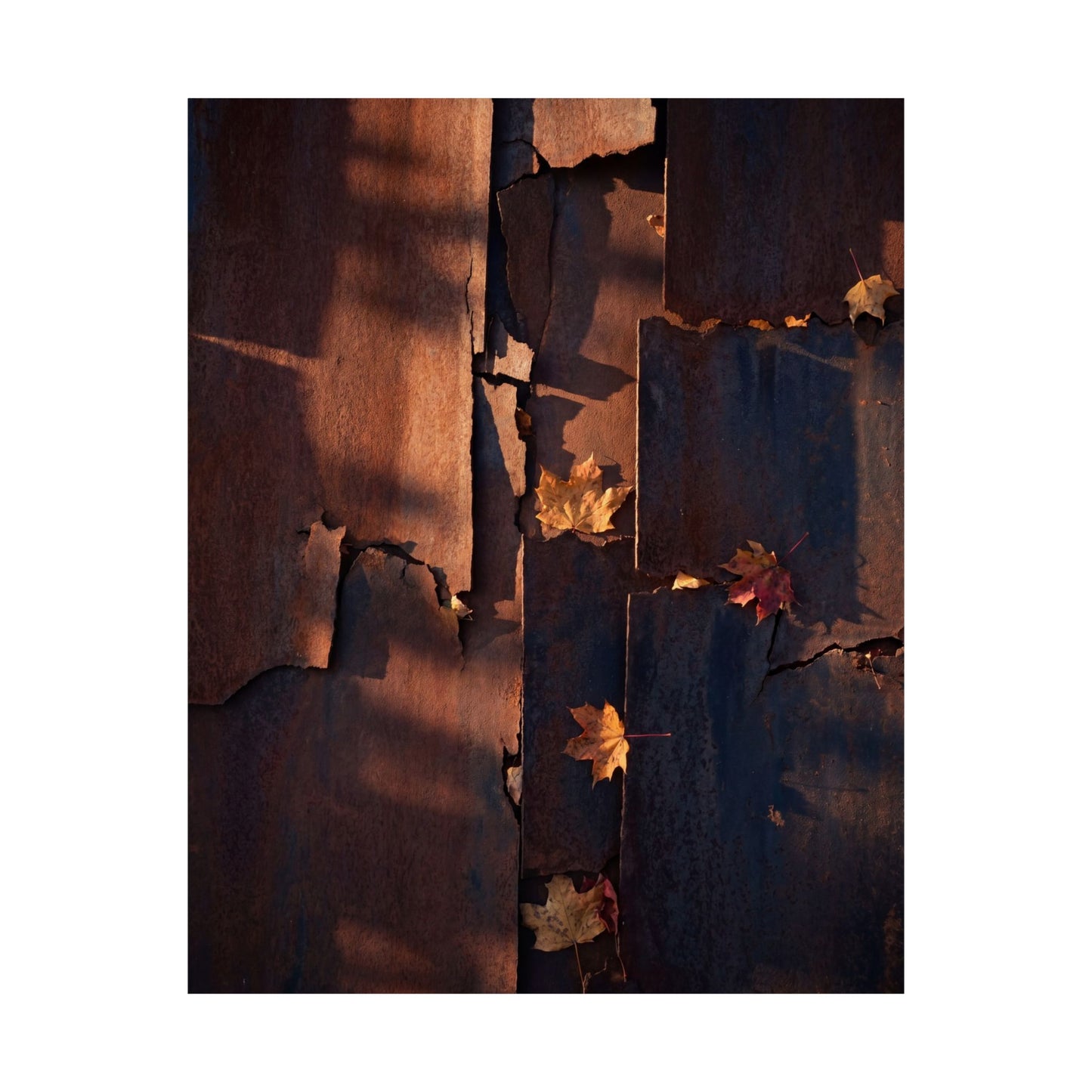 Rust Patina Wall Art Print | Autumn Dark Japandi Shadow Zen Art