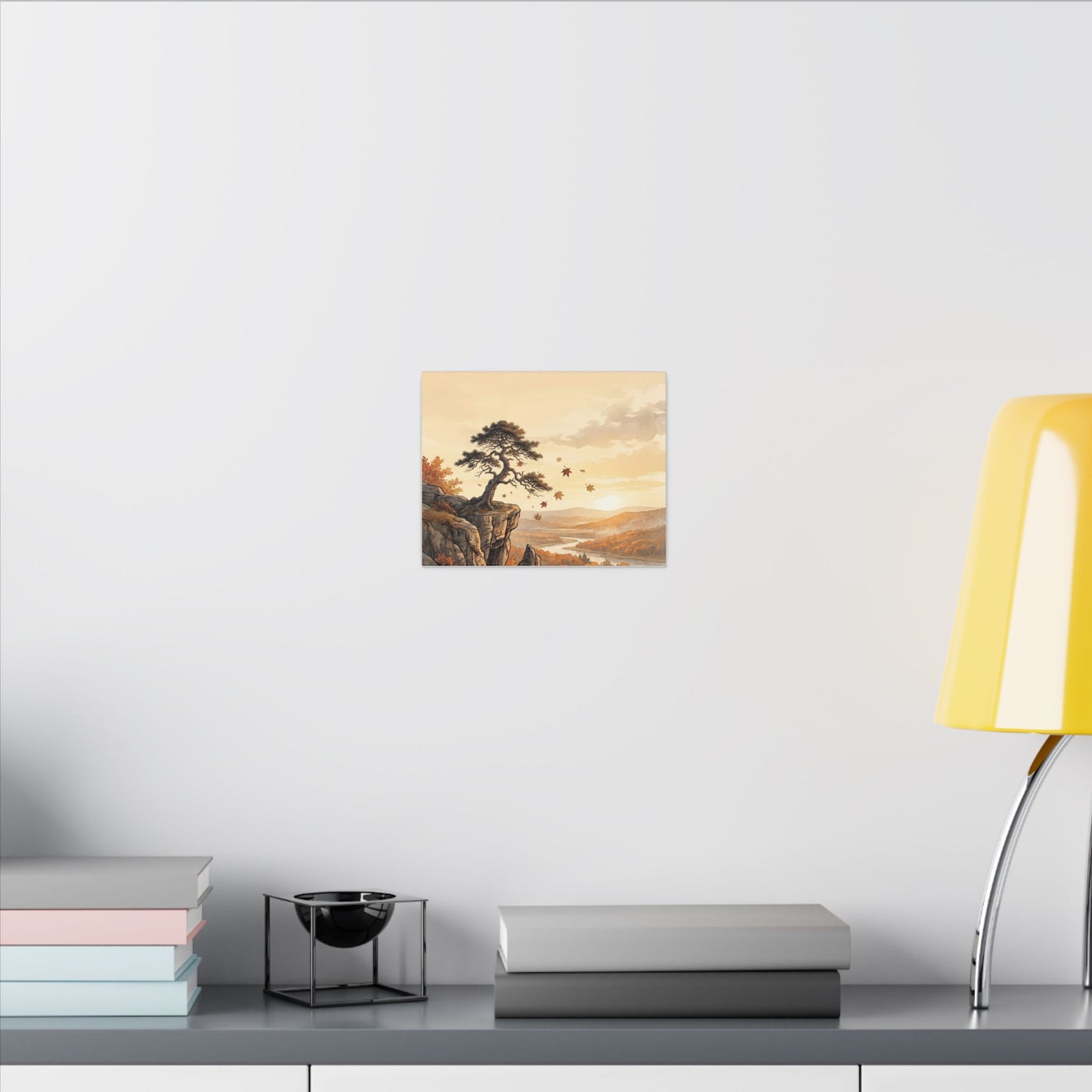 Pine Tree Autumn Canvas Art | Japandi Warm Design