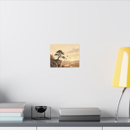 Pine Tree Autumn Canvas Art | Japandi Warm Design