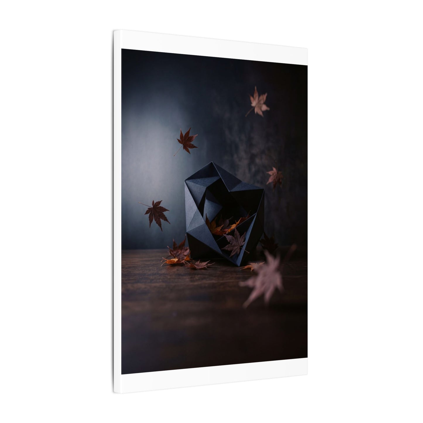 Dark Japandi Paper Fold in Dawn | Shadow Zen Canvas Art
