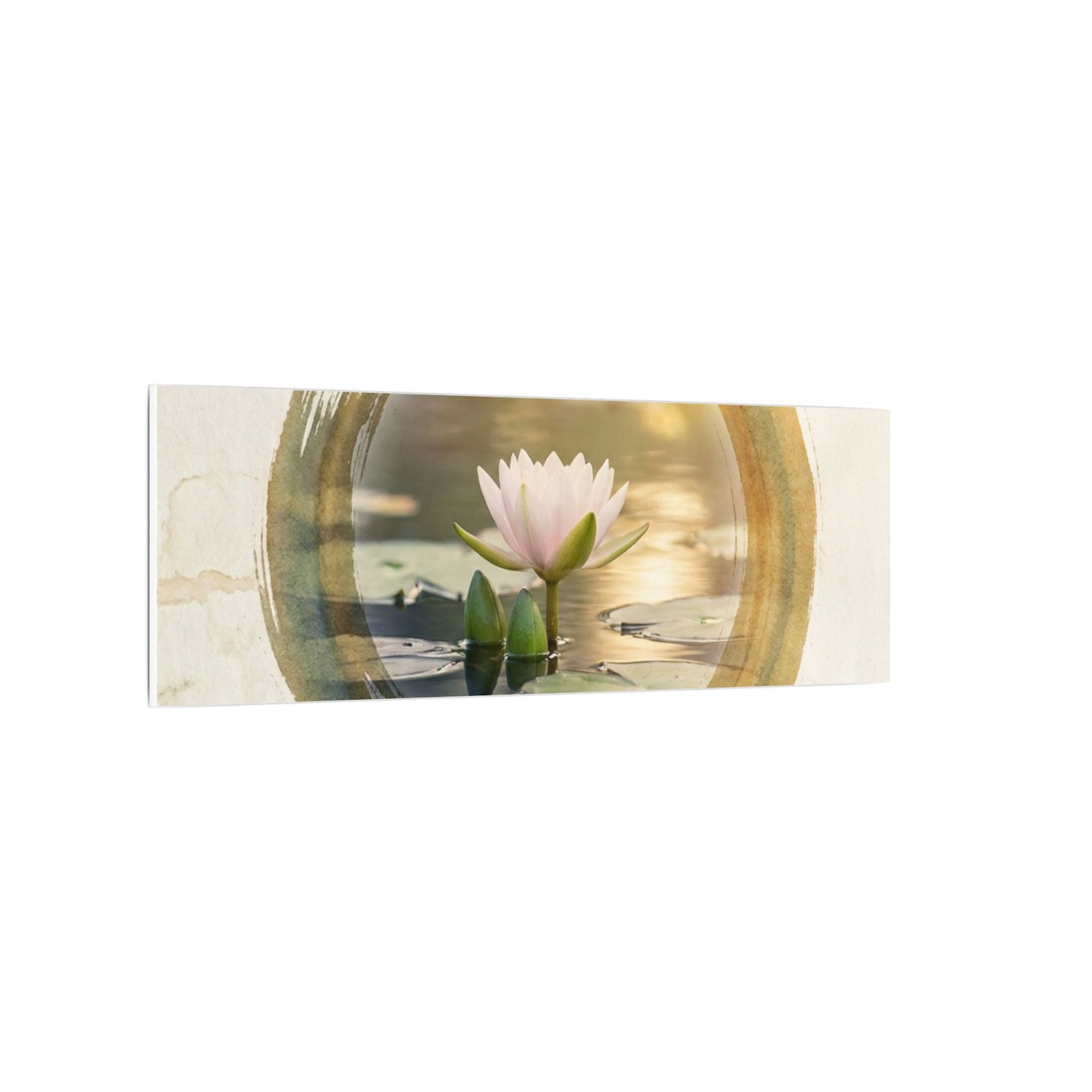 Peaceful Lotus Flower Canvas Art - Enso Zen