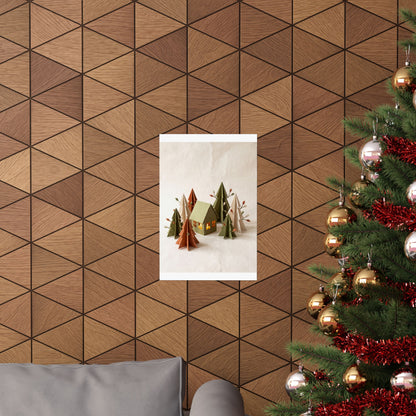 Spring Paper Fold Forest Whimsy Wall Art Print | Nostalgic Decor