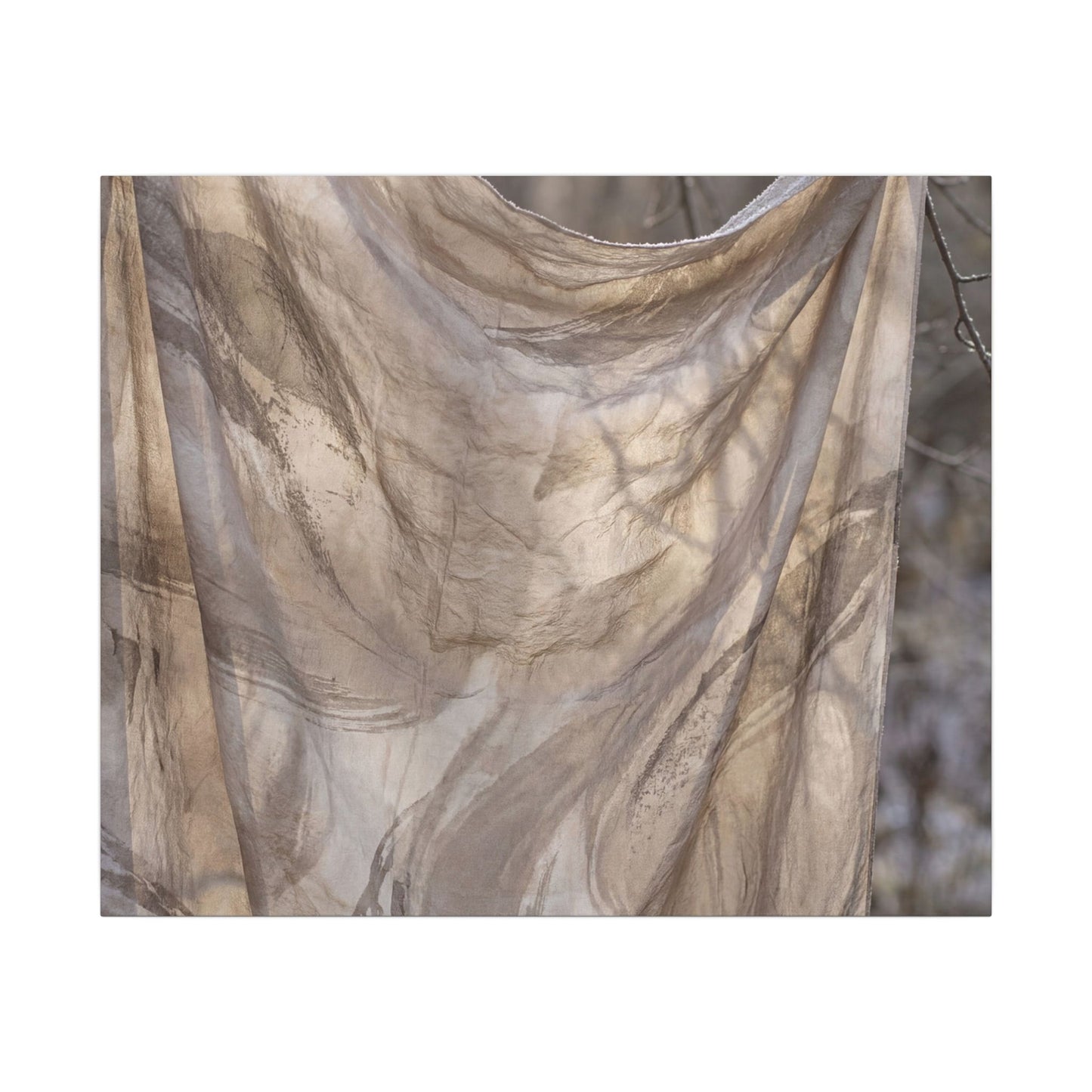 Ma Silk Drape Canvas Art - Japandi Japanese Pattern