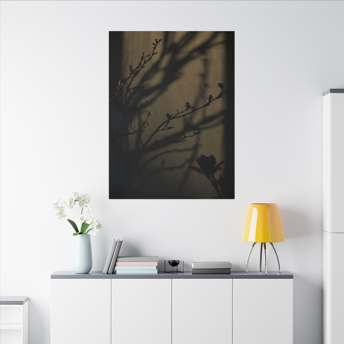 Seijaku Shadow Play Canvas Art - Dark Japandi Charcoal Ink