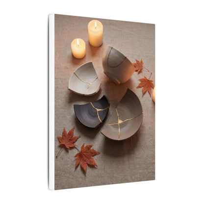 Candlelight Broken Pottery Canvas Art - Japandi Ma