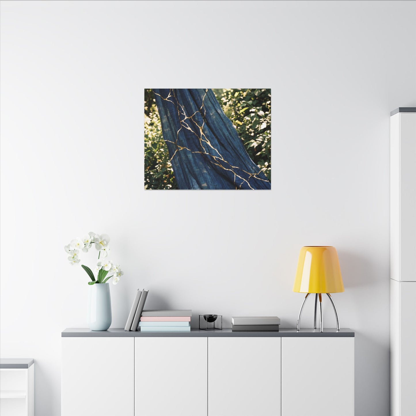 Resilient Silk Drape Canvas Art - Gold Repair Kintsugi