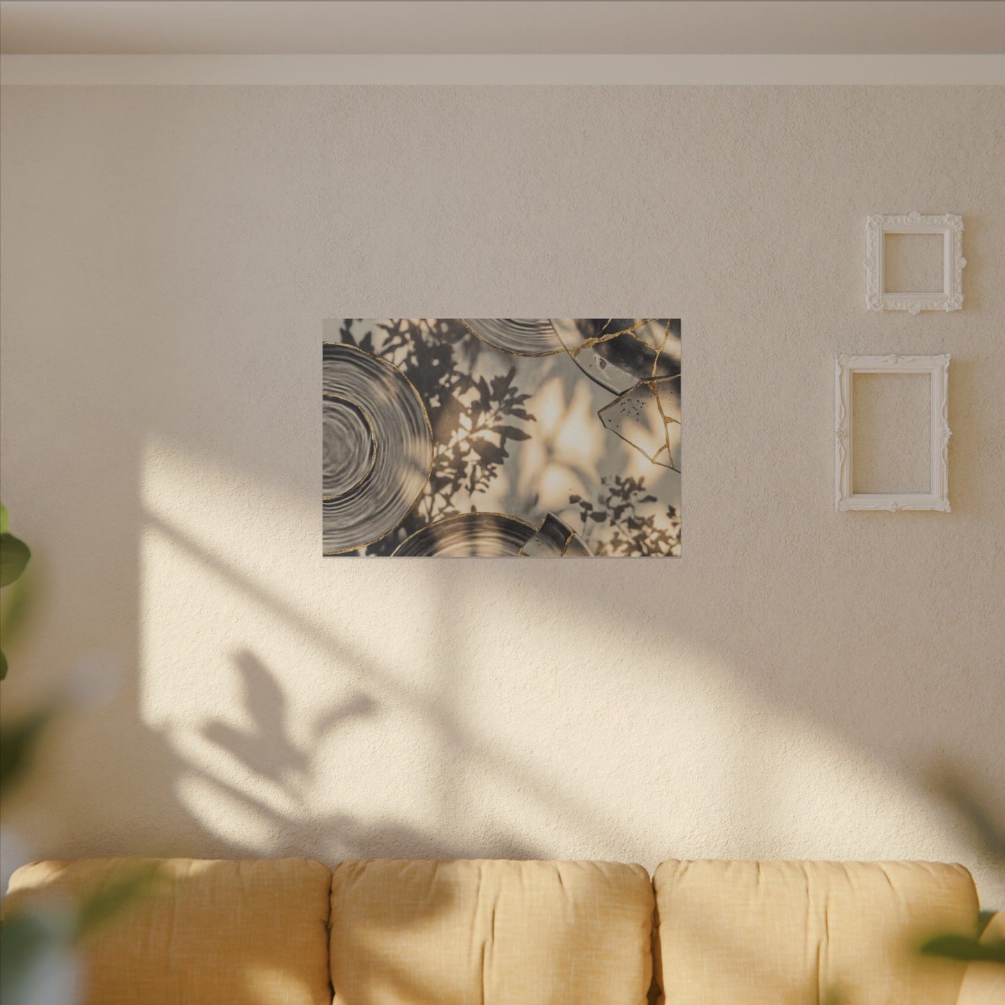 Healing Water Ripple Canvas Art - Gold Vein Kintsugi