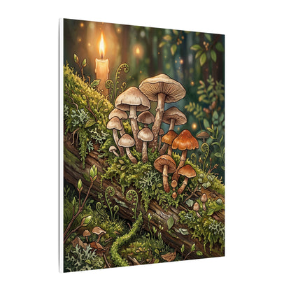 Spring Wild Mushrooms Herbarium Canvas Art | Rustic Decor