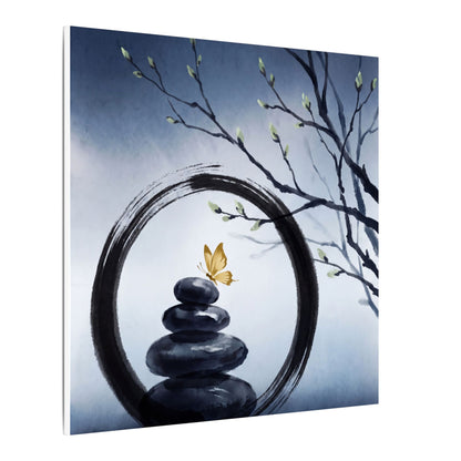 River Stones Spring Canvas Art | Zen Peaceful Design