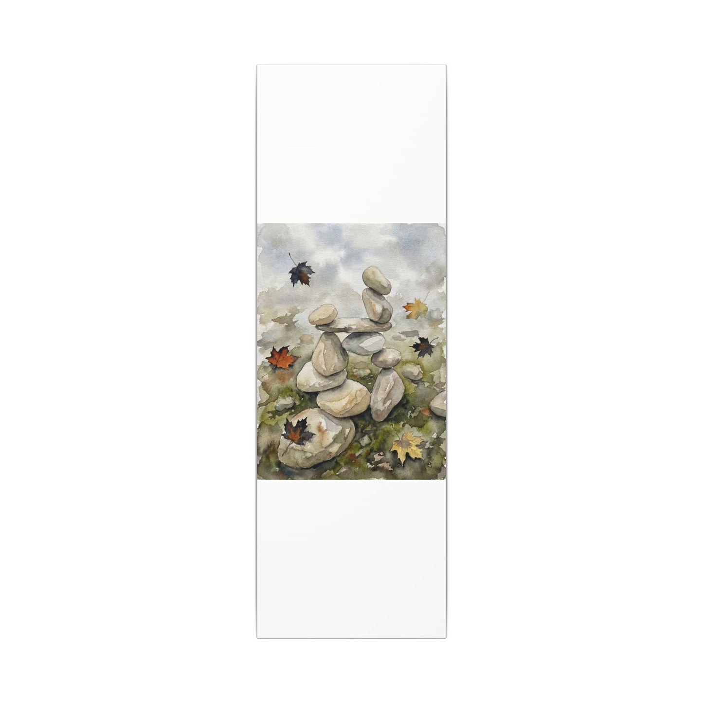 Overcast River Stones Canvas Art - Japandi Fukinsei