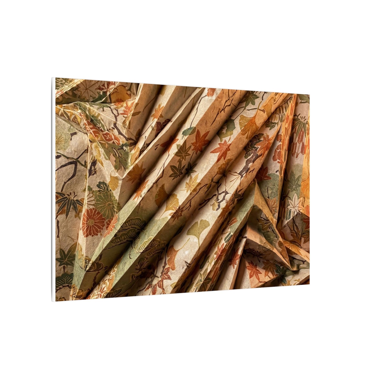 Paper Fold Autumn Canvas Art | Japandi Earthy Design