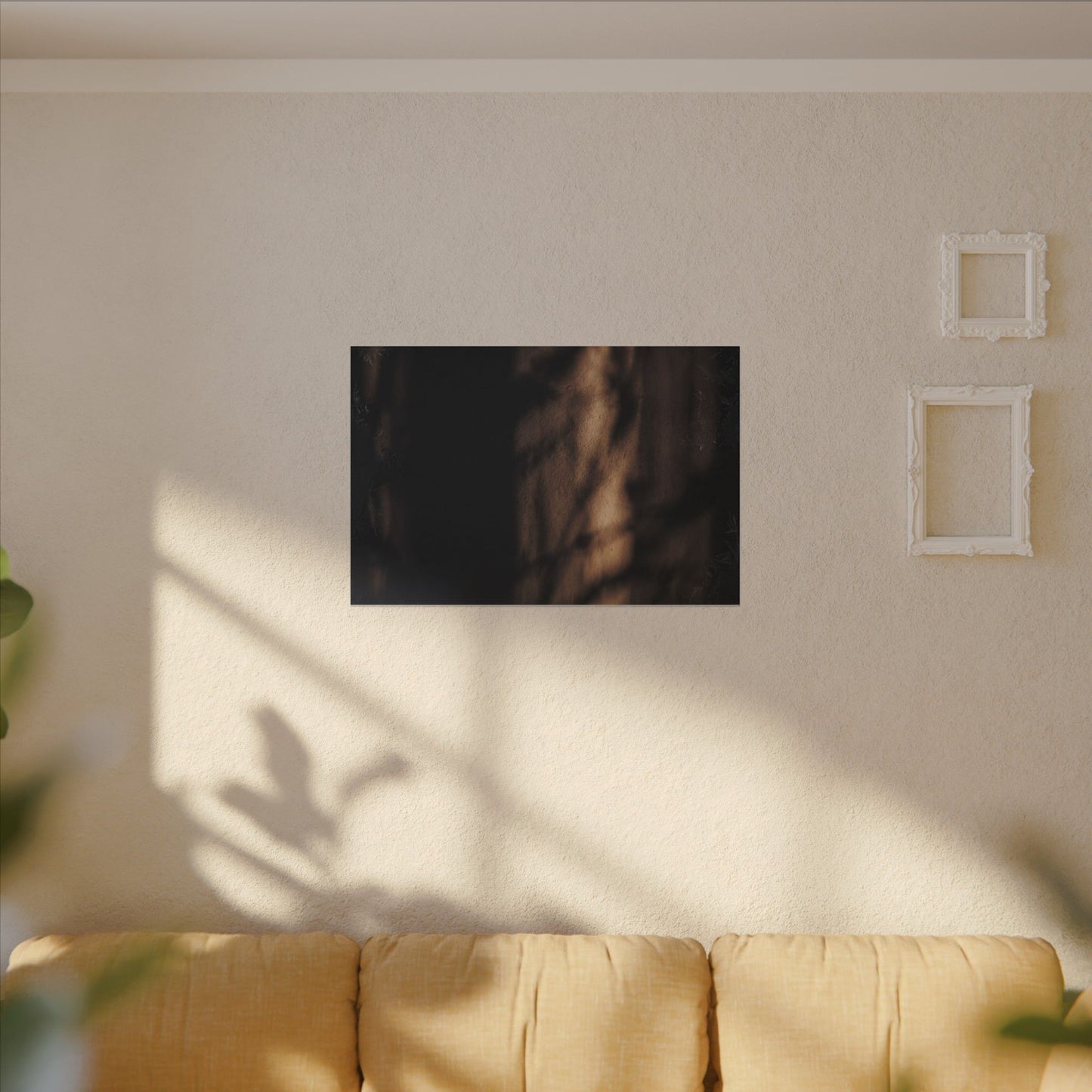Winter Shadow Play Moody Minimal Canvas Art | Luxurious Decor