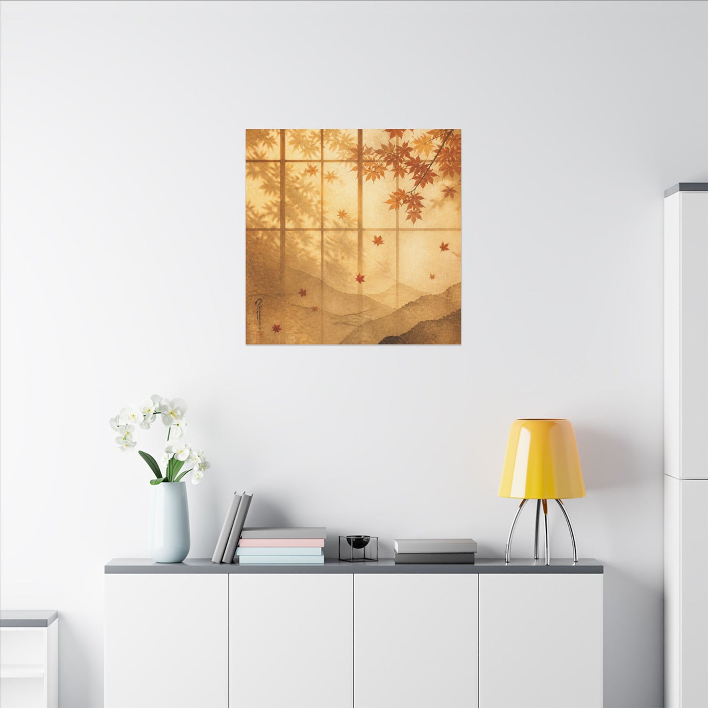 Shoji Screen Texture Canvas Art | Earthy Japandi Art