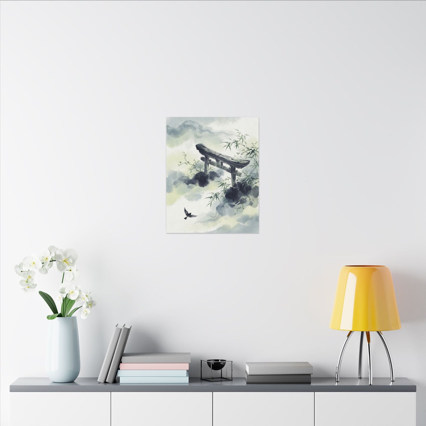 Torii Gate Sumi E Canvas Art | Serene Zen Art