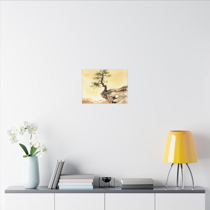 Golden Hour Pine Tree Canvas Art - Japandi Fukinsei
