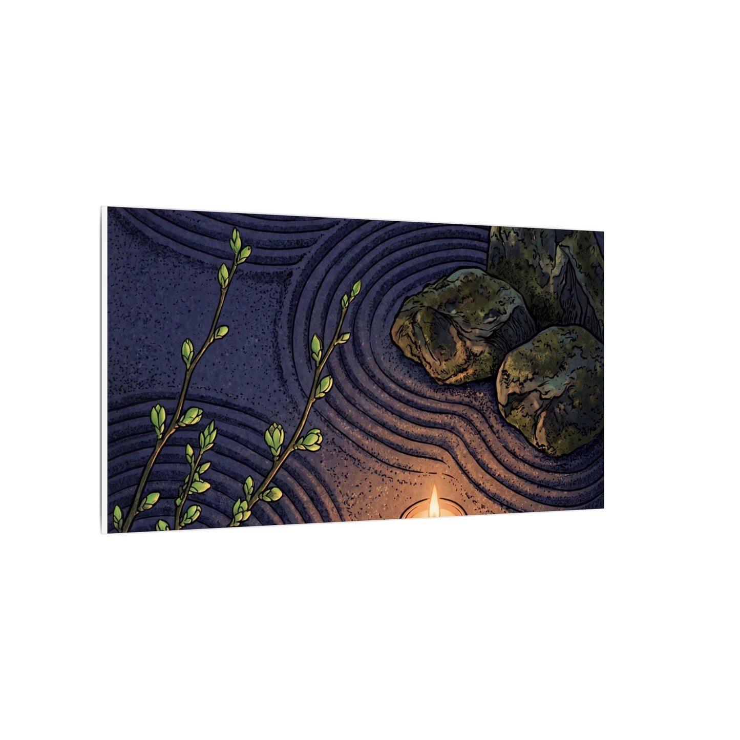 Mono No Aware Rock Garden Canvas Art - Zen Ukiyo E Inspired