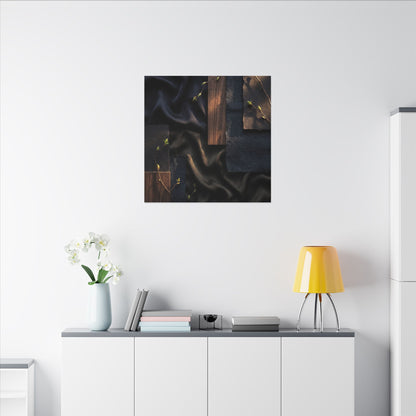 Silk Drape Spring Canvas Art | Dark Japandi Moody Design
