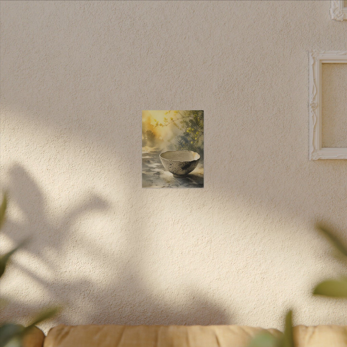 Cozy Ceramic Bowl Canvas Art - Watercolor Japandi