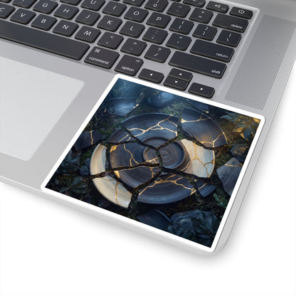 Summer Broken Pottery Gold Vein Sticker | Philosophical Decor Art Print