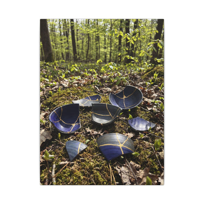 Philosophical Broken Pottery Canvas Art - Broken Beauty Kintsugi