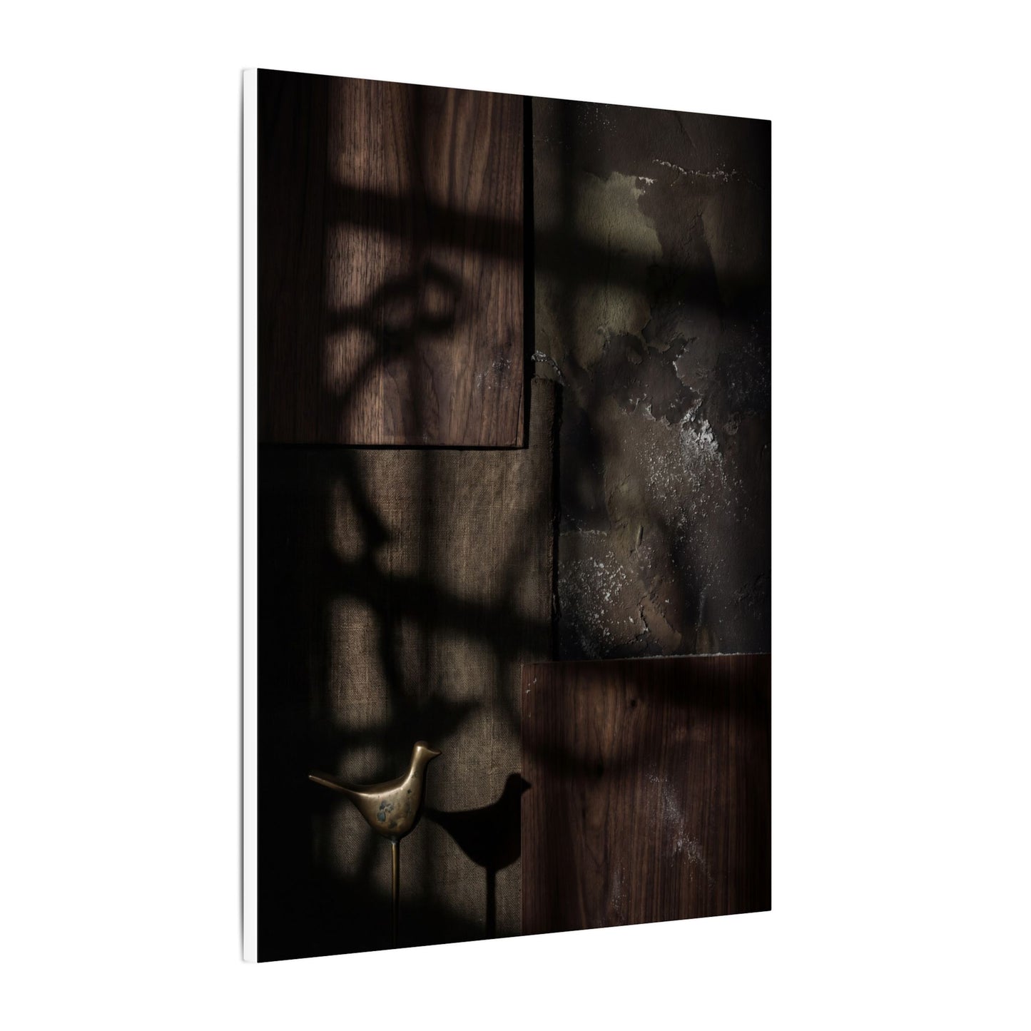 Dark Japandi Shadow Play in Candlelight | Dark Texture Canvas Art