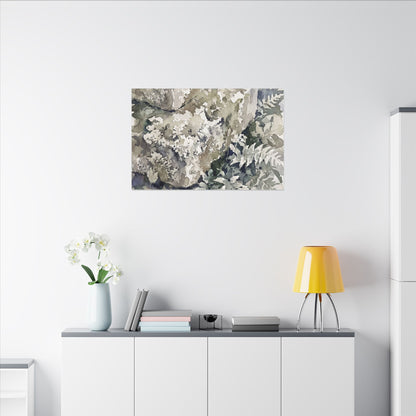 Stone Lantern Watercolor Canvas Art | Elegant Japandi Art