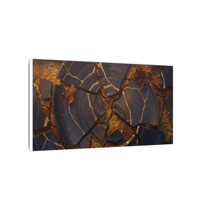 Autumn Cracked Earth Gold Repair Canvas Art | Philosophical Decor