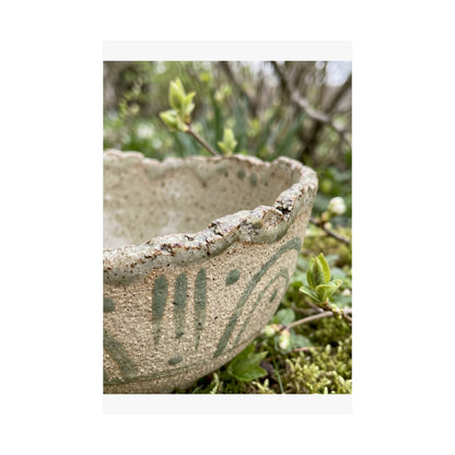 Ceramic Bowl Japanese Pattern Wall Art Print | Earthy Japandi Art