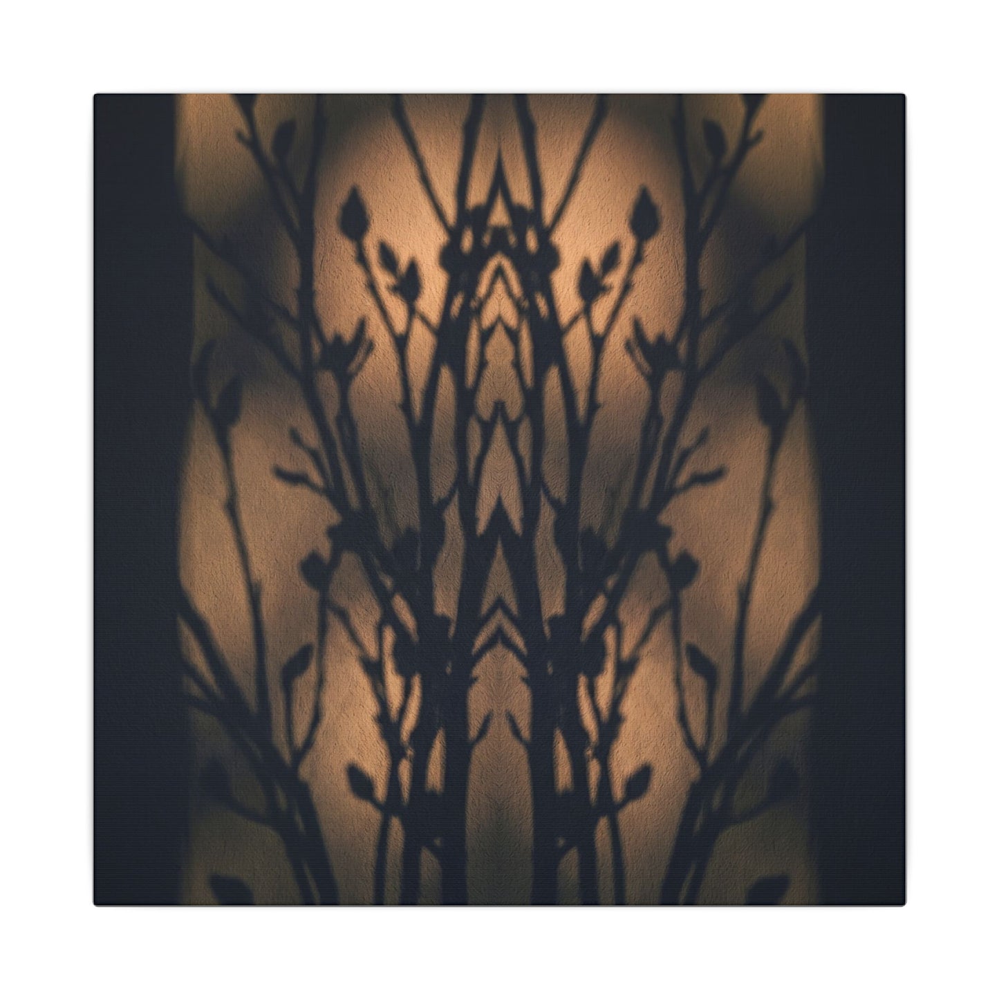 Dark Japandi Shadow Play in Golden Hour | Shadow Zen Canvas Art