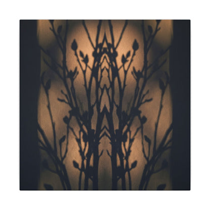 Dark Japandi Shadow Play in Golden Hour | Shadow Zen Canvas Art