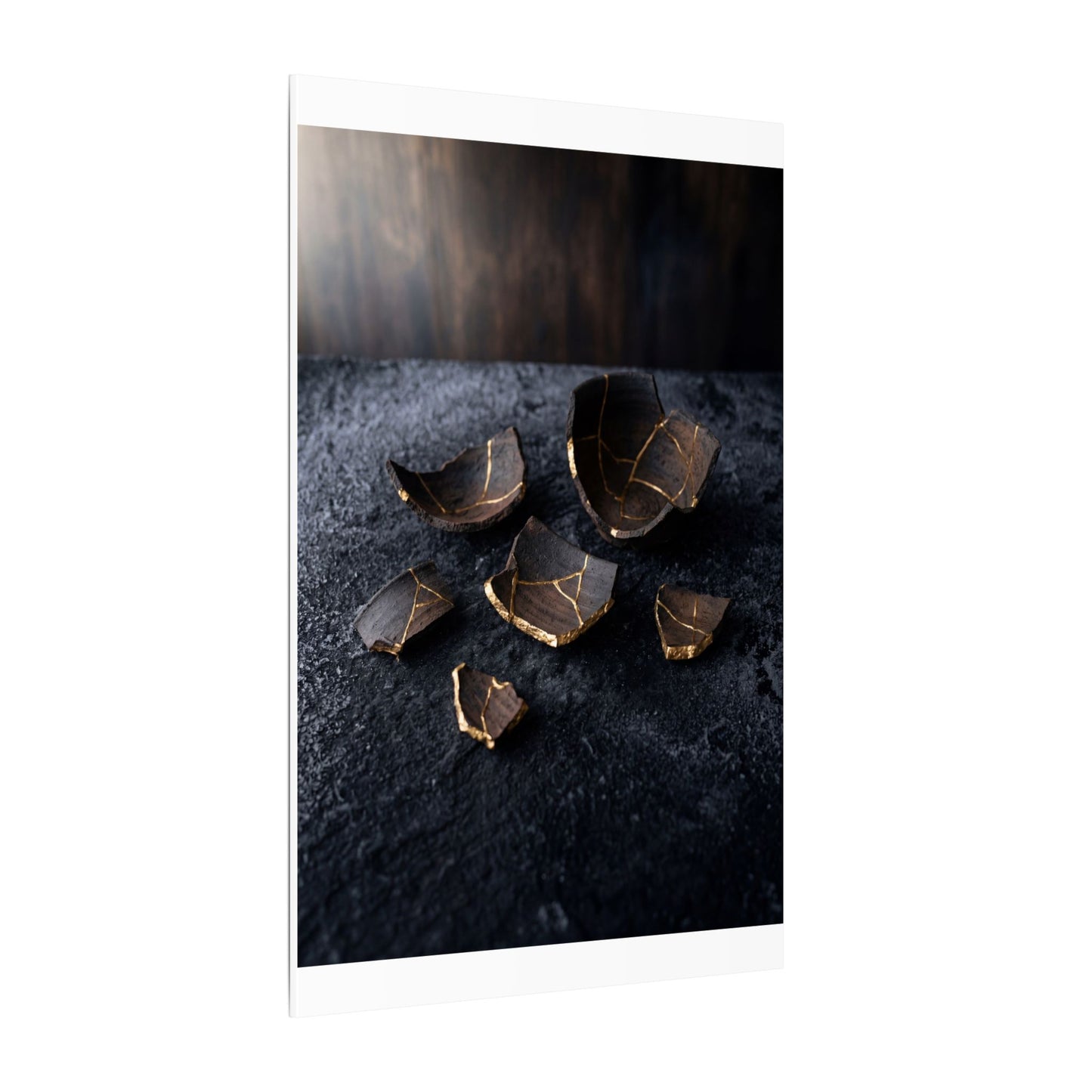 Winter Broken Pottery Shadow Zen Canvas Art | Bold Decor