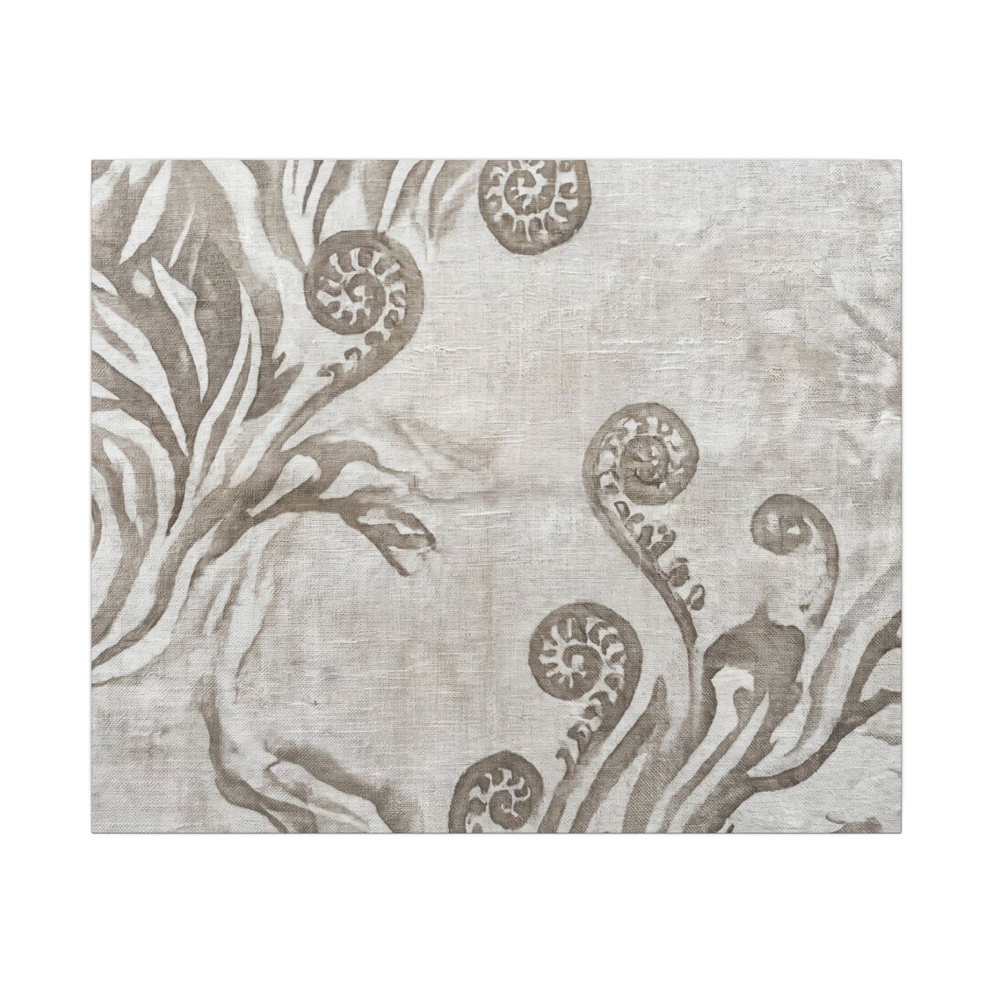 Japandi Fern Unfurling in Overcast | Japanese Pattern Canvas Art