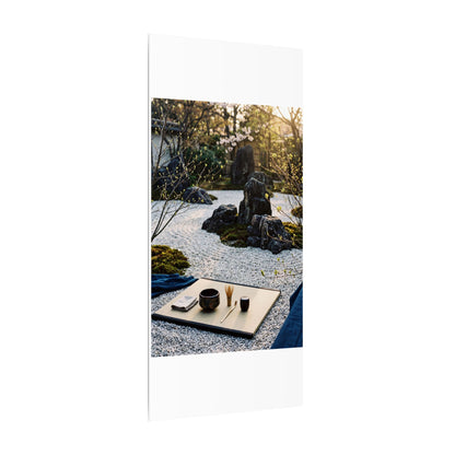 Zen Tea Ceremony in Golden Hour | Karesansui Canvas Art