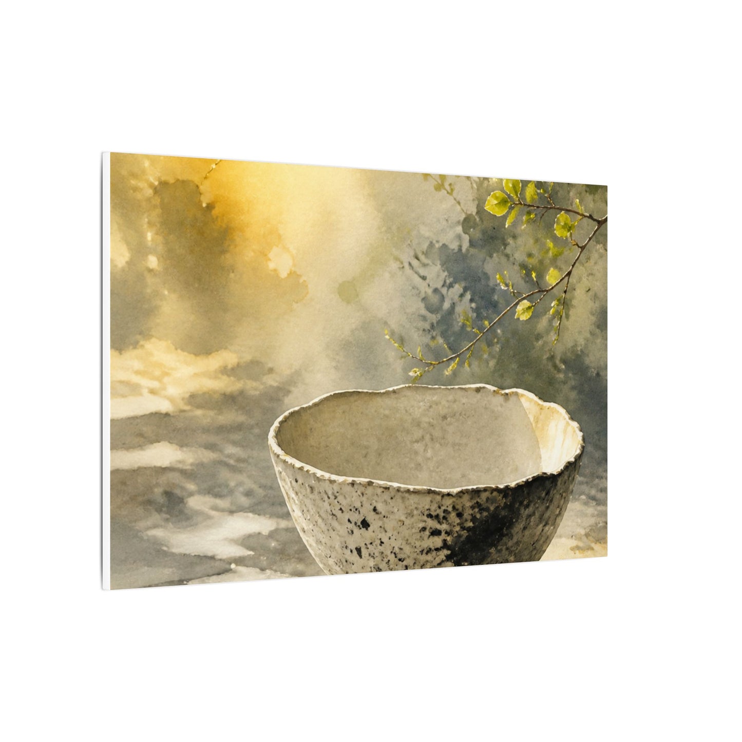 Cozy Ceramic Bowl Canvas Art - Watercolor Japandi