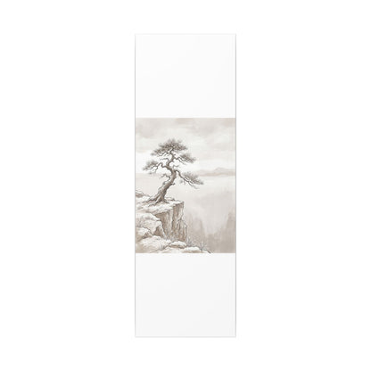 Neutral Pine Tree Canvas Art - Minimal Line Japandi