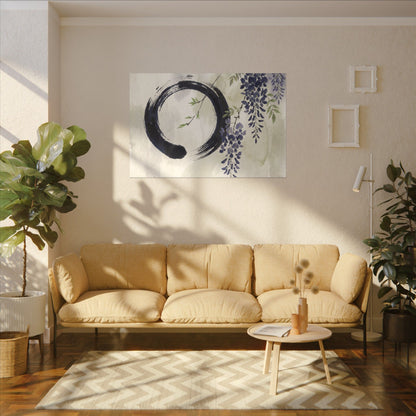 Wisteria Enso Canvas Art | Serene Zen Art