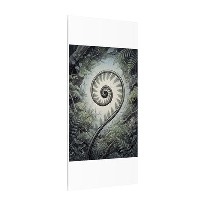 Zen Fern Unfurling in Dawn | Ukiyo E Inspired Canvas Art
