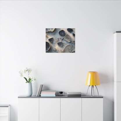 Broken Pottery Canvas Art | Winter Kintsugi Gold Vein Art