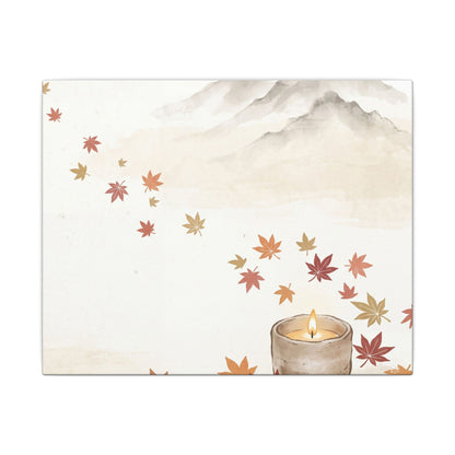 Earthy Mountain Mist Canvas Art - Japanese Pattern Japandi