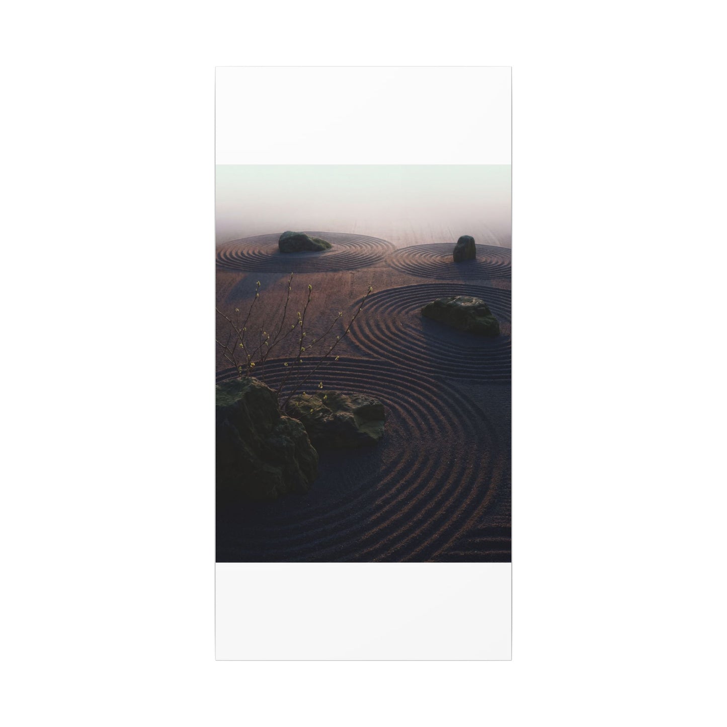 Spring Rock Garden Shadow Zen Canvas Art | Luxurious Decor