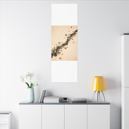 Ink Brushstroke Autumn Canvas Art | Zen Calm Design