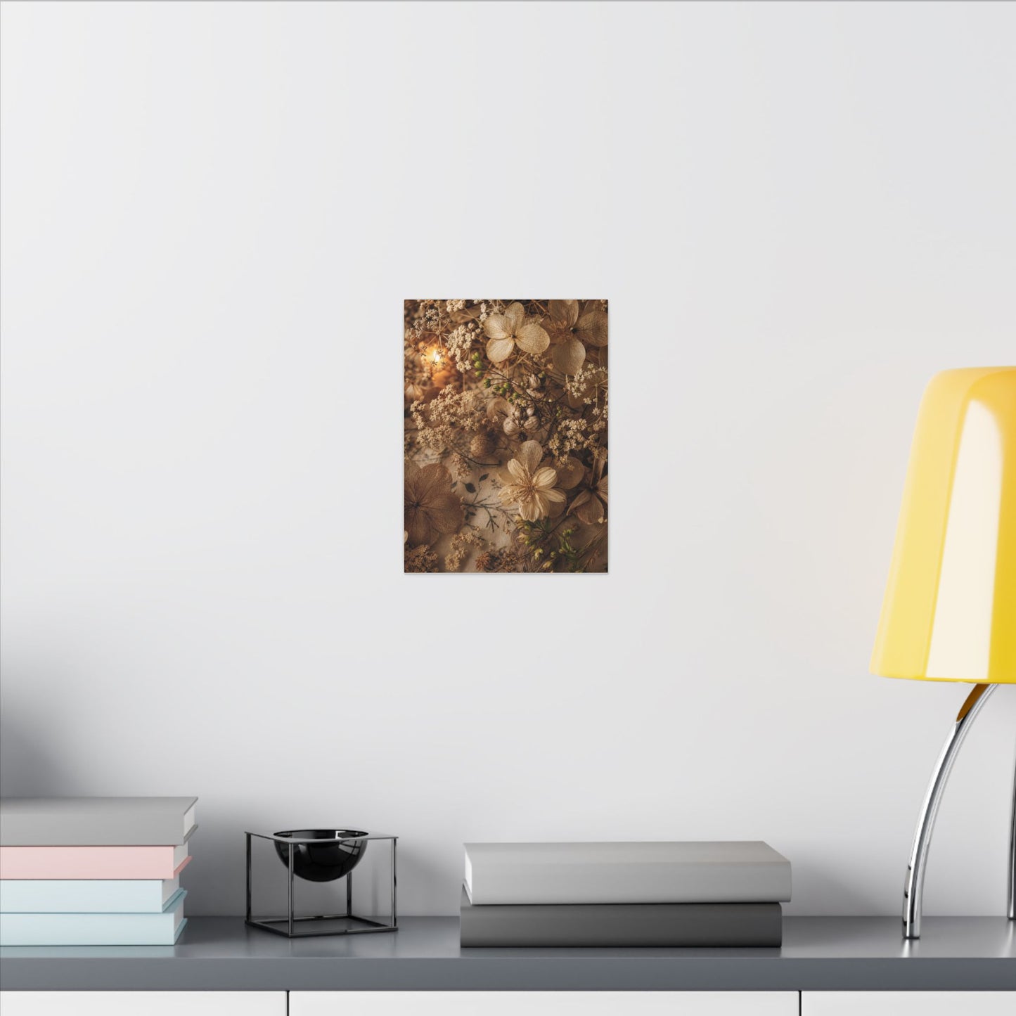 Spring Dried Flowers Japanese Pattern Canvas Art | Earthy Decor