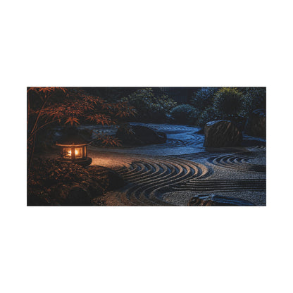 Summer Rock Garden Shadow Zen Canvas Art | Moody Decor
