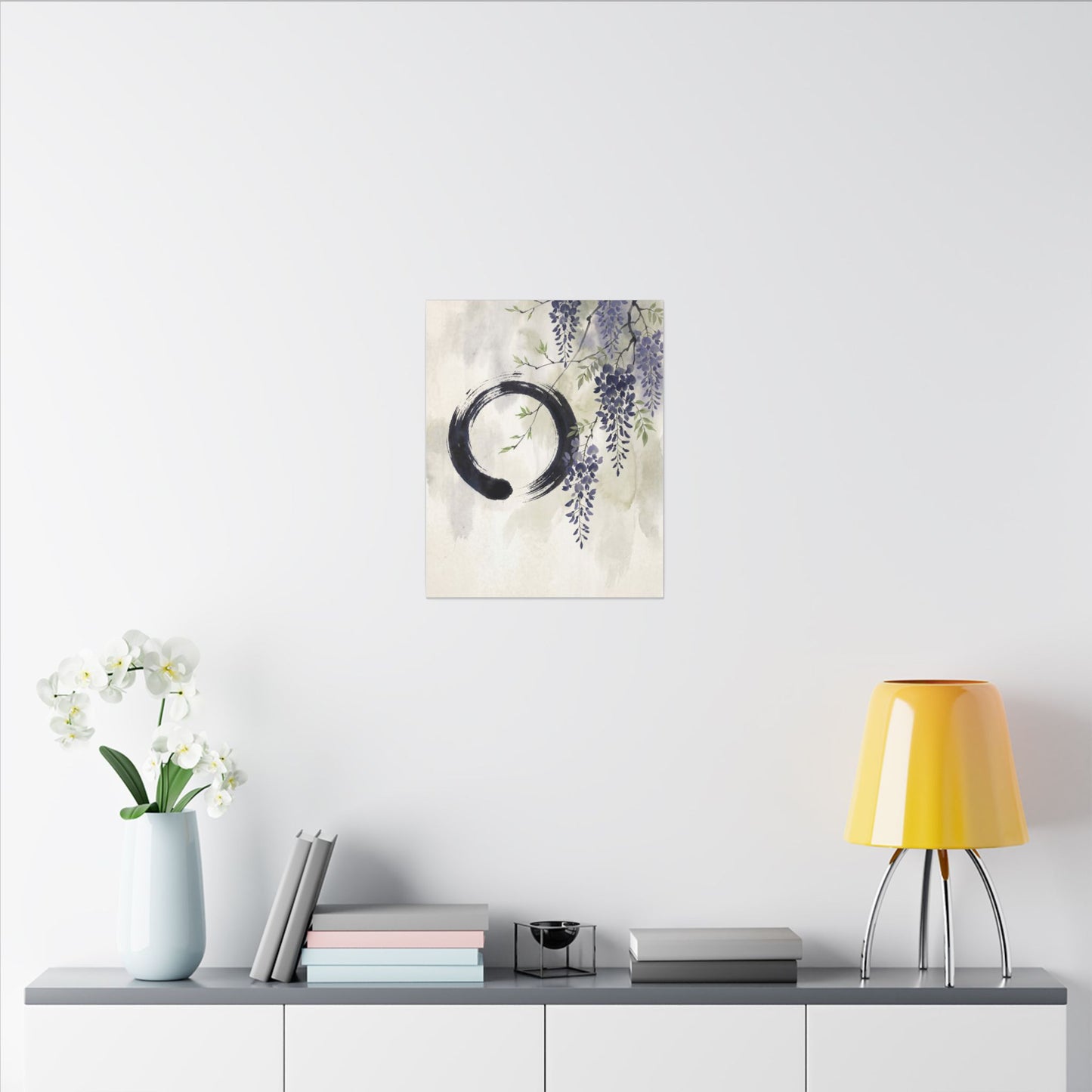Wisteria Enso Canvas Art | Serene Zen Art