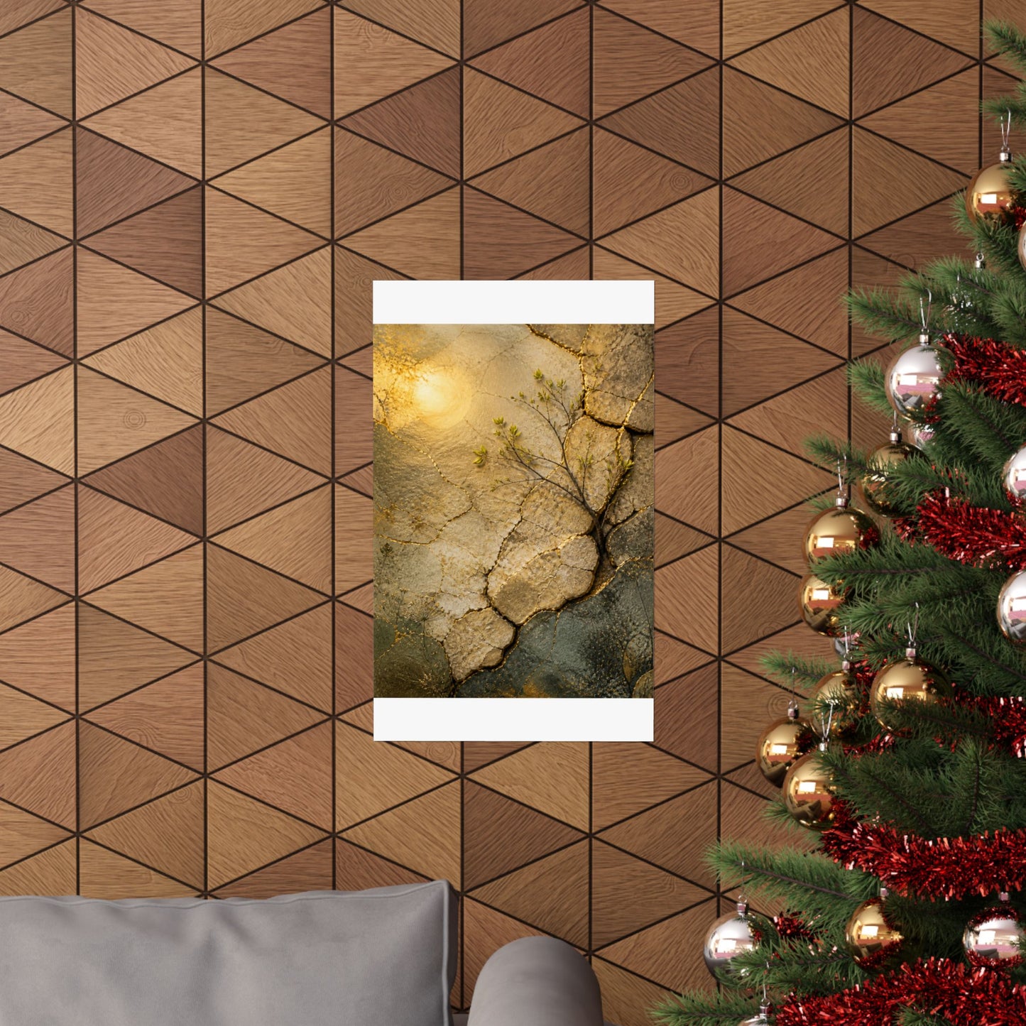 Cracked Earth Texture Wall Art Print | Earthy Japandi Art