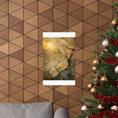 Cracked Earth Texture Wall Art Print | Earthy Japandi Art