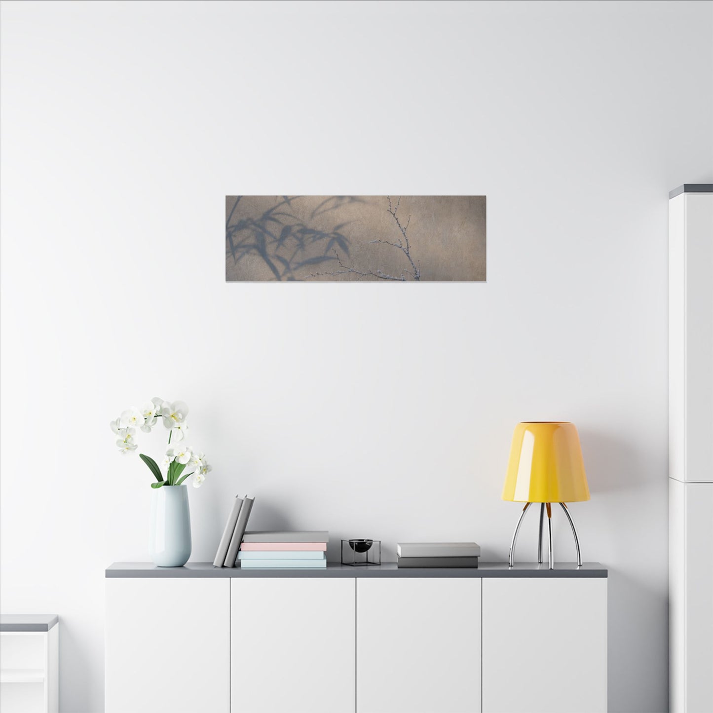 Shadow Play Canvas Art | Winter Japandi Japanese Pattern Art