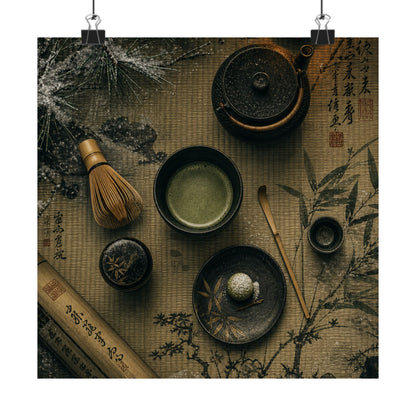 Tea Ceremony Winter Wall Art Print | Zen Calm Design