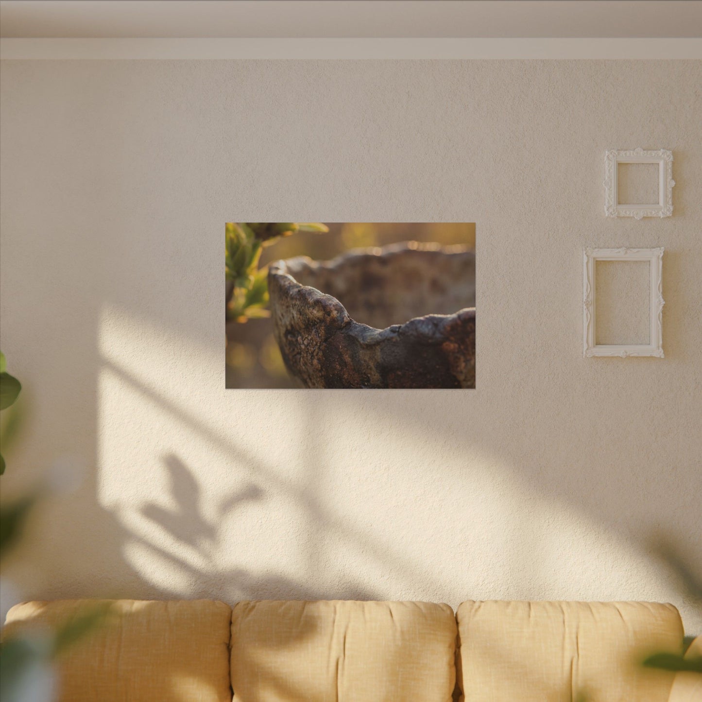 Golden Hour Ceramic Bowl Canvas Art - Dark Japandi Ma