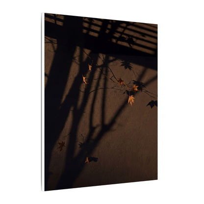 Shadow Play Autumn Canvas Art | Dark Japandi Luxurious Design